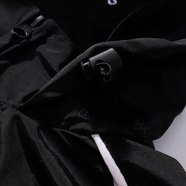 Supreme Black White Full-Zip Contrast-Panel Windbreaker
