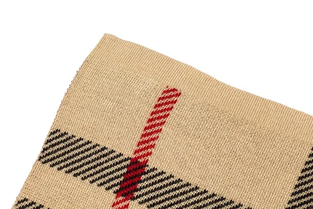 UGG Plaid Beige Black Red Cashmere Scarf