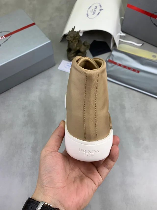 Prada High-Top Beige Lifestyle Sneakers