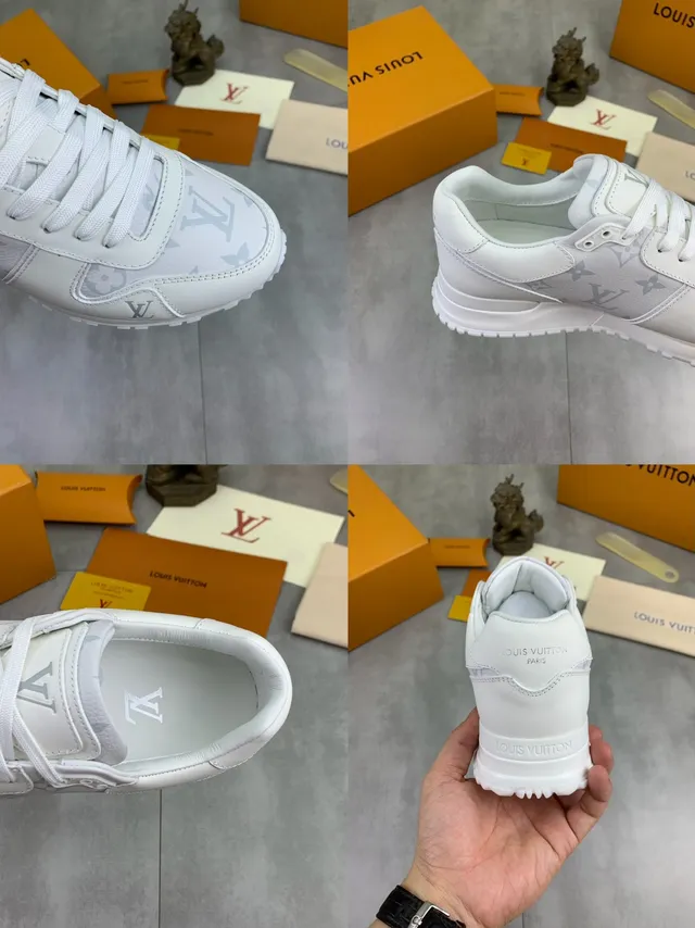 Louis Vuitton LV Trainer White Gray Monogram-Print Leather Low-Top Lifestyle Sneakers