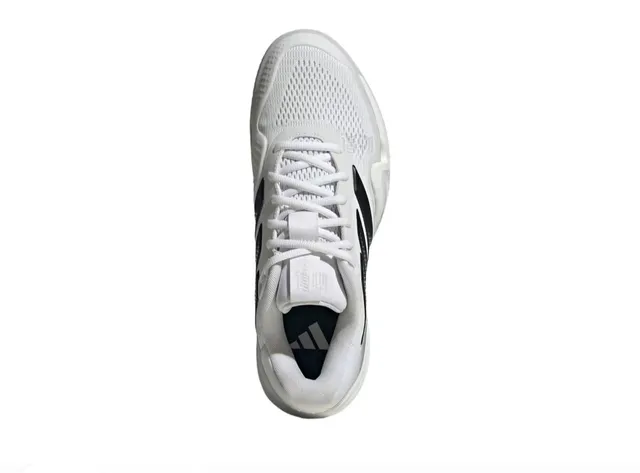 Adidas White and Black Three-Stripe Performance Sneaker