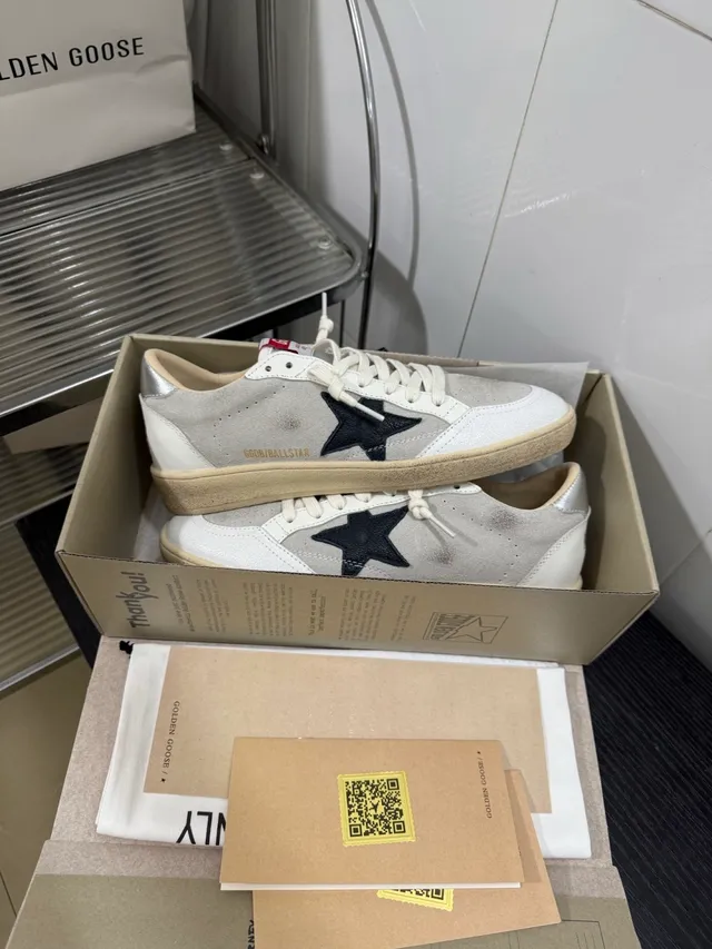 Golden Goose Ball Star Off-White Suede and Leather Lifestyle Sneakers