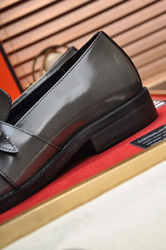 Hermès Double Monk Strap Patent Leather Gray Men's Monk Shoes