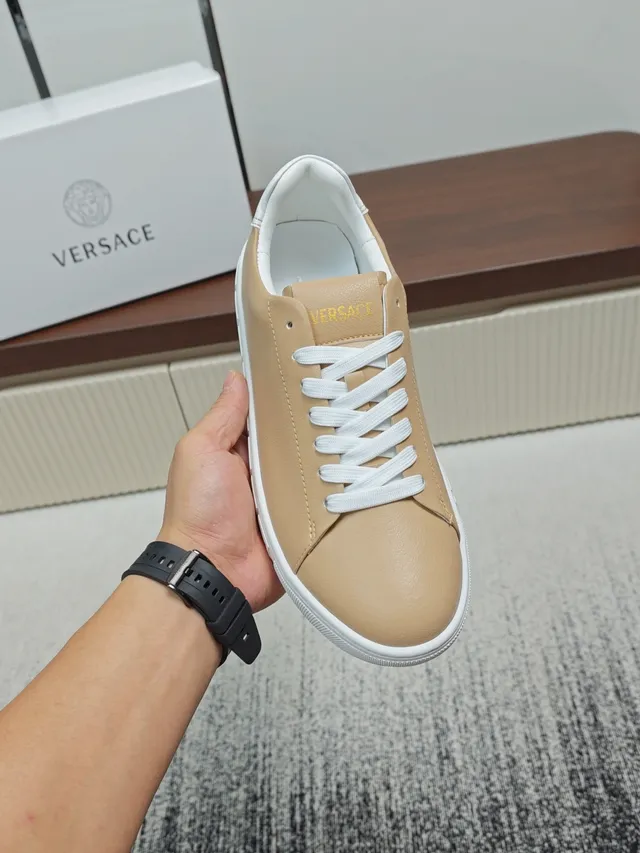Versace Odissea Beige Leather Lifestyle Sneakers