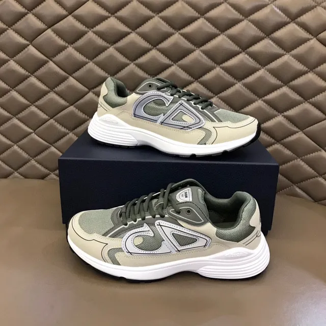 Dior B23 Beige and Olive Green Lifestyle Sneakers