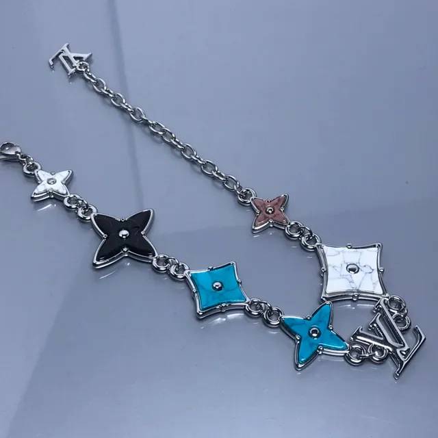 Louis Vuitton Monogram Flower and Square Charm Bracelet