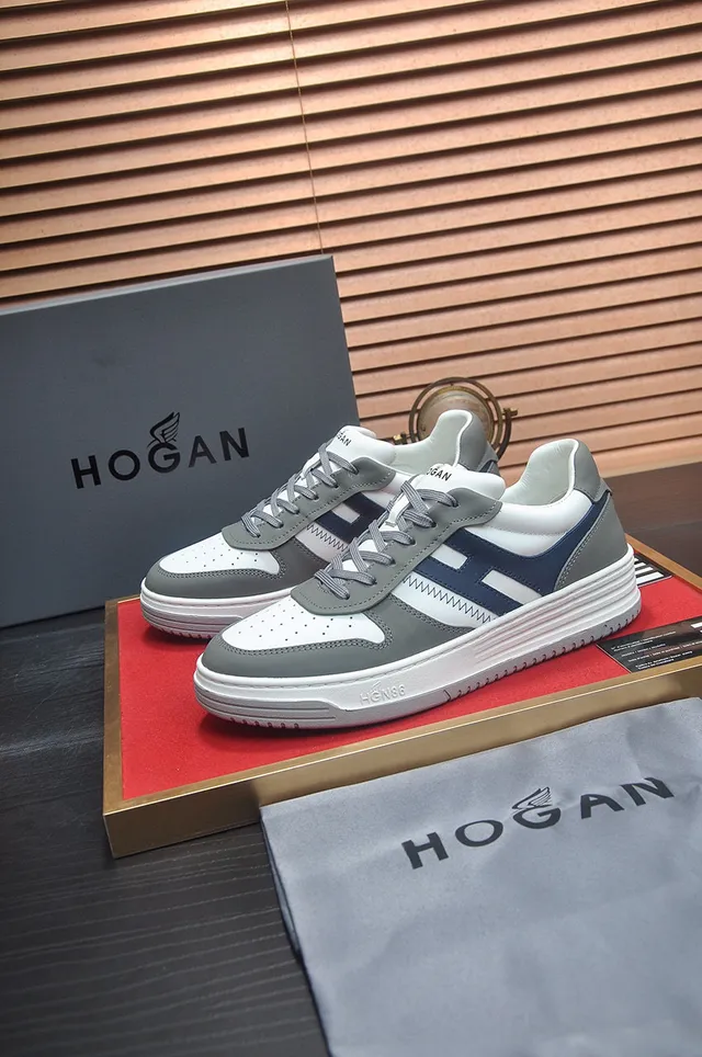 Hogan White Navy Low-Top Layered Sole Lifestyle Sneakers