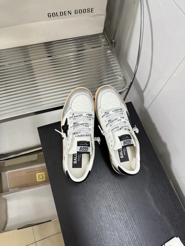 Golden Goose Ball Star White Silver Black Lifestyle Sneakers
