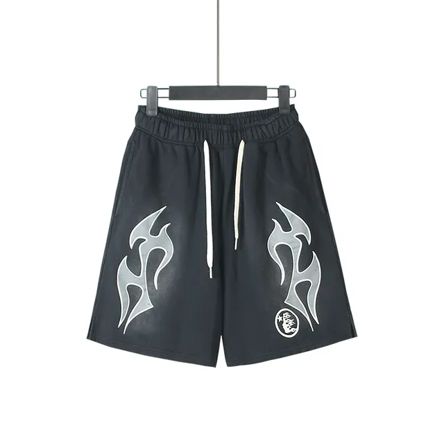 Tribal Flame Graphic Drawstring Shorts