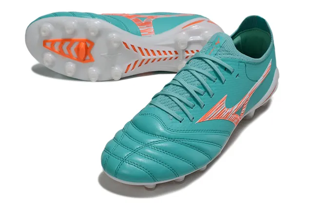 Mizuno Blue Orange Low-Cut Synthetic Leather Upper Firm-Ground Soccer Shoes