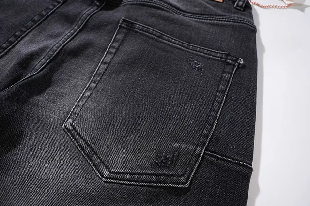 Purple Brand Distressed Black Wash Slim-Fit Jeans