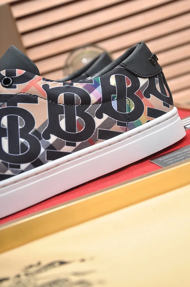 Burberry Multicolor Black Monogrammed Check Textile Leather Overlays Lifestyle Sneakers