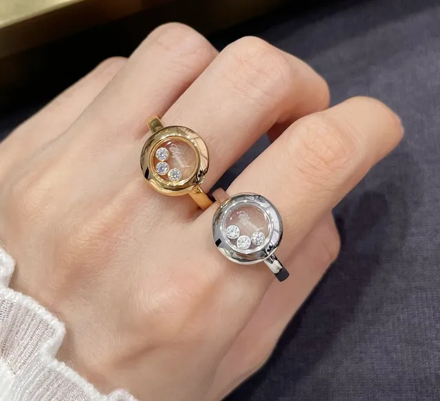 Chopard Happy Diamonds Rotating Crystal Dome Rings
