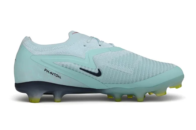 Nike Phantom GT Blue Yellow Knit Upper Translucent Sole Firm-Ground Soccer Shoes