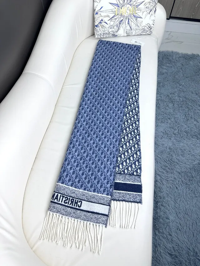 Dior Rey-KlaviK Noir Oblique Cashmere Scarf