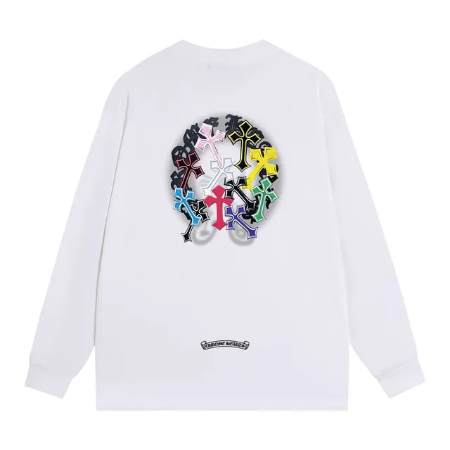 Chrome Hearts Graphic Tee Black Multicolor Long-Sleeve Crewneck T-Shirt