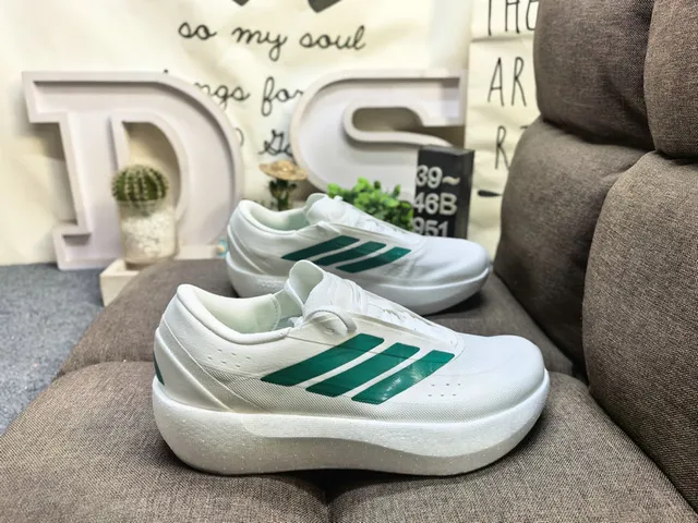 Adidas White Knit Three-Stripe Sculpted Midsole Lifestyle Sneakers