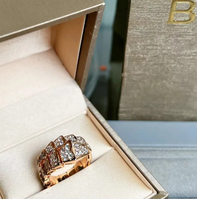 Bvlgari Serpenti Pavé Diamond Rose Gold Ring