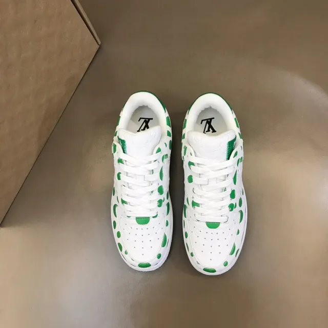 Nike Air Force 1 White Green Polka-Dot Lifestyle Sneakers