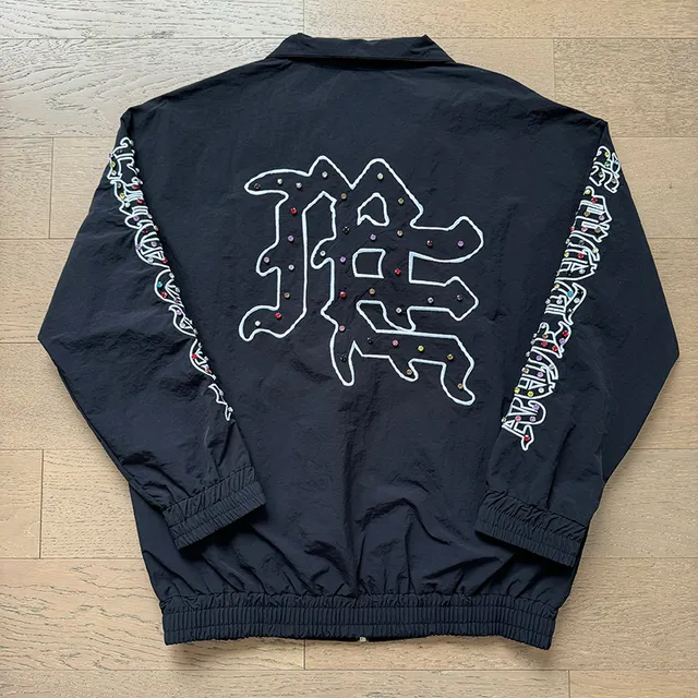 Mixed Emotion Black Embroidered Tracksuit