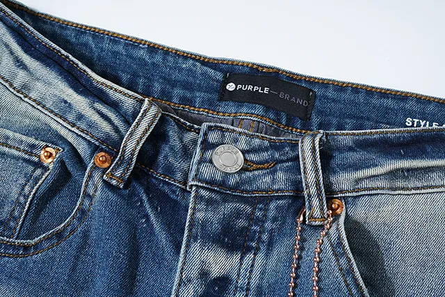 Purple Brand Distressed Paint-Splattered Tapered-Fit Mid-Rise Jeans