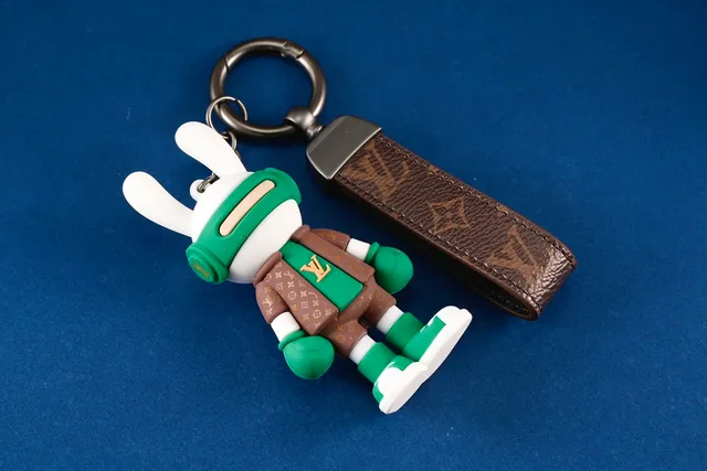 Louis Vuitton Brown Multicolor Monogram Leather Strap Vinyl Figurine Charm Phone Case