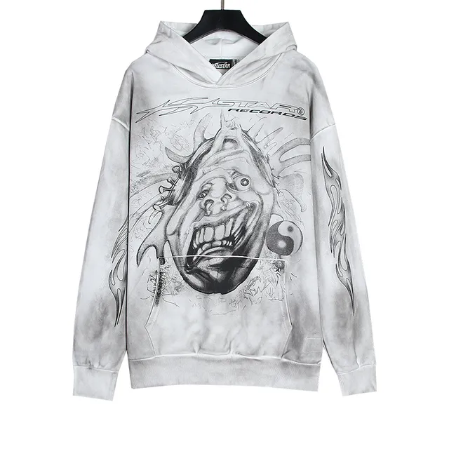 RECORDS Graphic Print Bleach-Wash Tracksuit