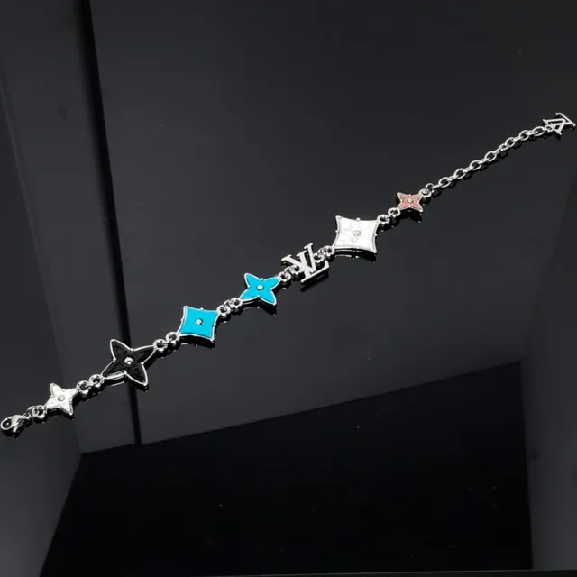 Louis Vuitton Monogram Flower and Square Charm Bracelet