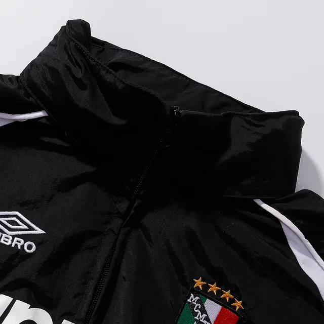 Supreme Black White Full-Zip Contrast-Panel Windbreaker
