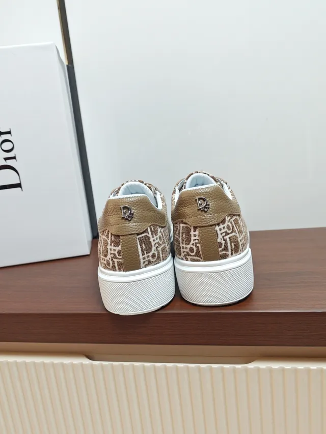 Dior B23 Monogram Beige and Brown Lifestyle Sneakers