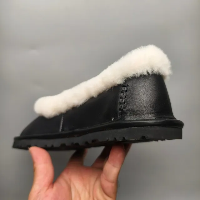 UGG Tasman Black Cream Shearling Loafers