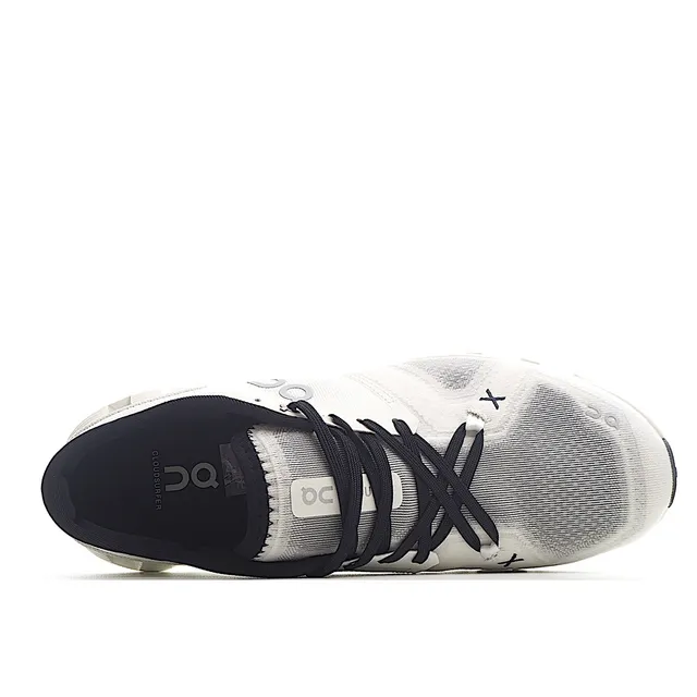On Cloudmonster Off-White and Navy Running Shoes