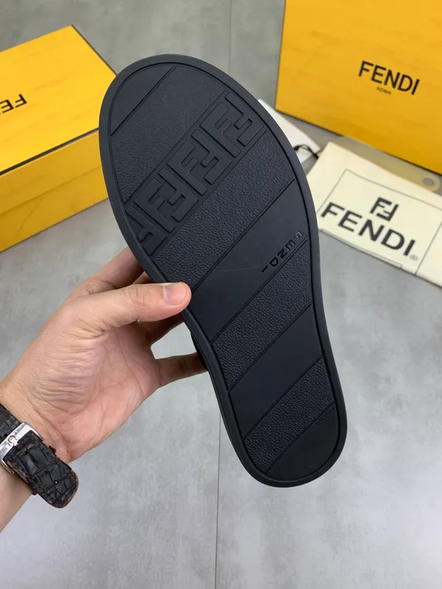 Fendi Speed Trainer Black FF Monogram Slip-On Lifestyle Sneakers