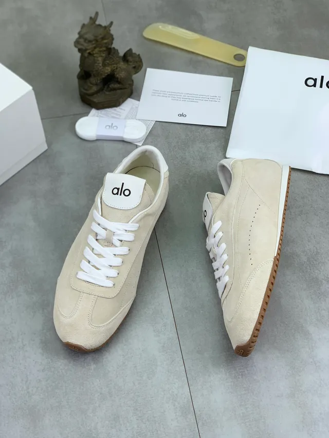 Alo Beige Suede Lifestyle Sneaker