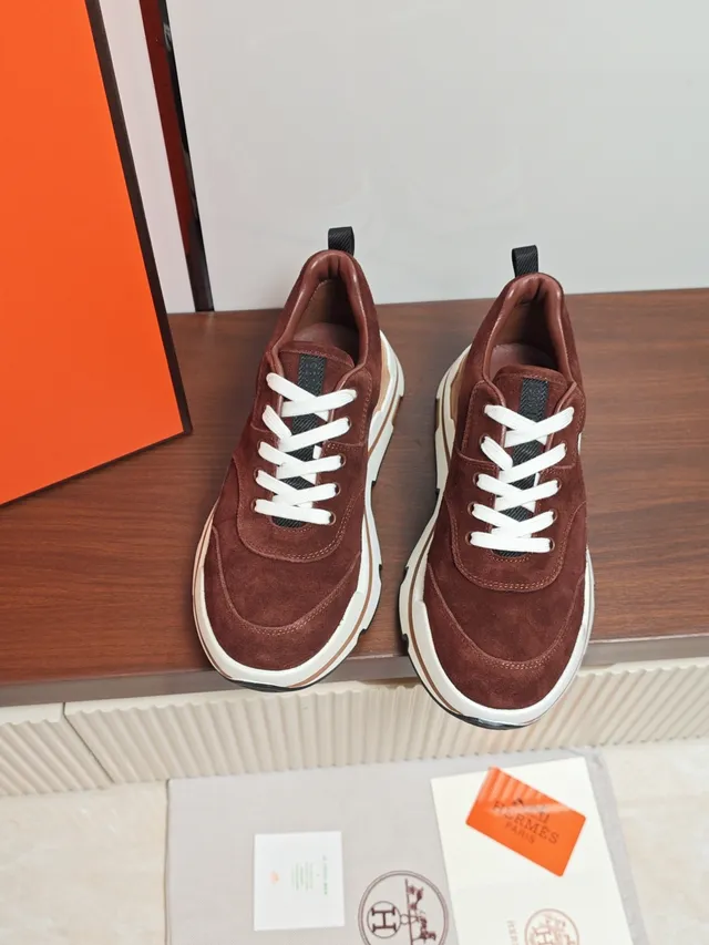 Hermès Brown Suede Chunky Sole Lifestyle Sneakers