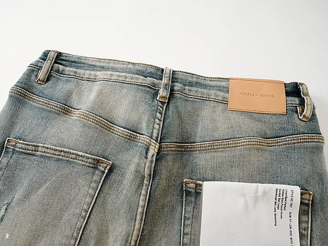 Purple Brand Distressed Paint-Splattered Slim-Fit Light Wash Jeans