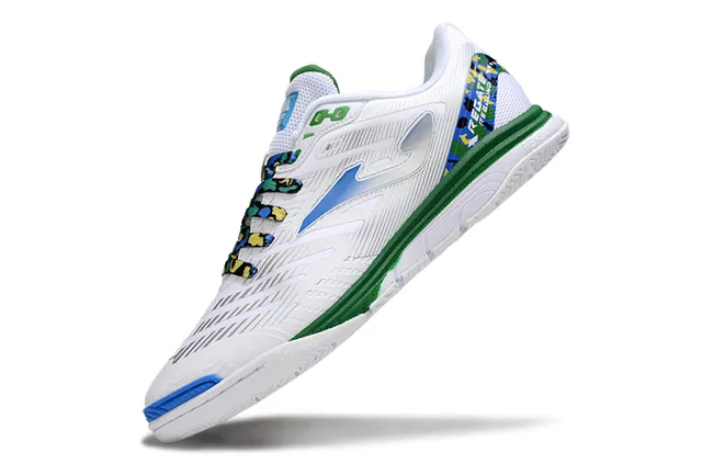 Joma Indoor Soccer Shoes White Blue Low-Top Synthetic Upper Sneakers