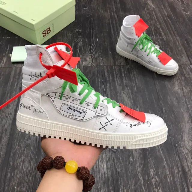 Off-White The Ten Green High-Top Graphic-Printed Lifestyle Sneakers