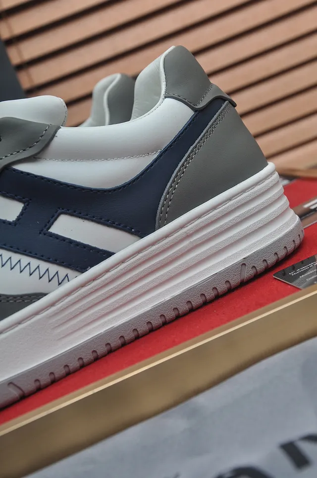 Hogan White Navy Low-Top Layered Sole Lifestyle Sneakers
