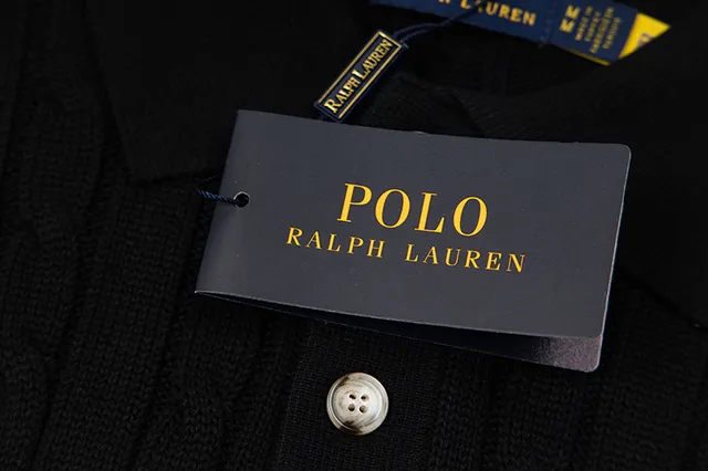Polo Ralph Lauren Beige Navy Cable-Knit Sleeveless Polo Shirt