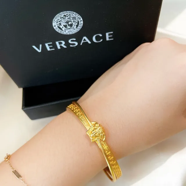 Versace Greca Odissea Medusa Head Gold-Tone Bangle Bracelet