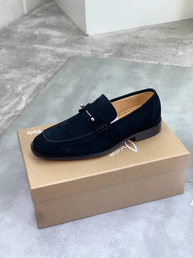 Christian Louboutin Horsebit Loafer Black Suede Loafers