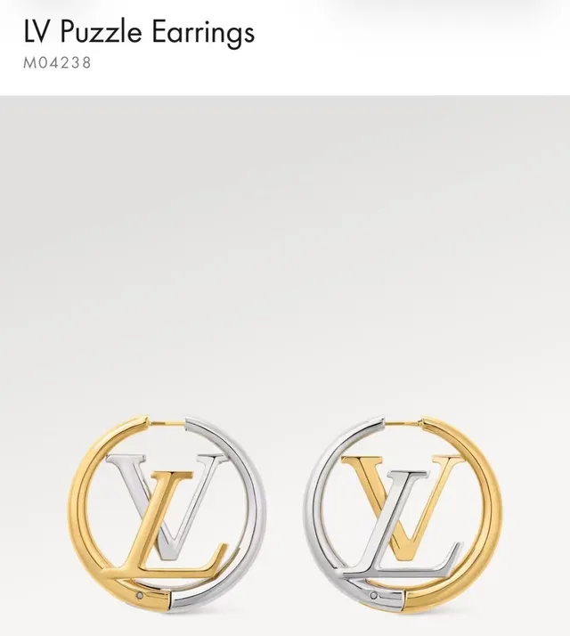 Louis Vuitton LV Circle Hoop Two-Tone Gold Silver Earrings