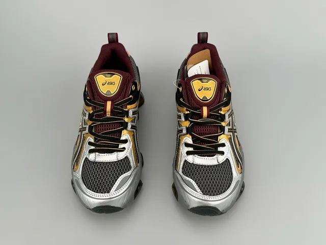 ASICS Black Gold Mesh And Synthetic Overlay Upper Visible Gel Cushioning Pods Running Shoes