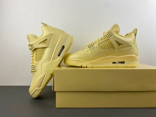 Air Jordan 4 Monochromatic Yellow Basketball Shoes