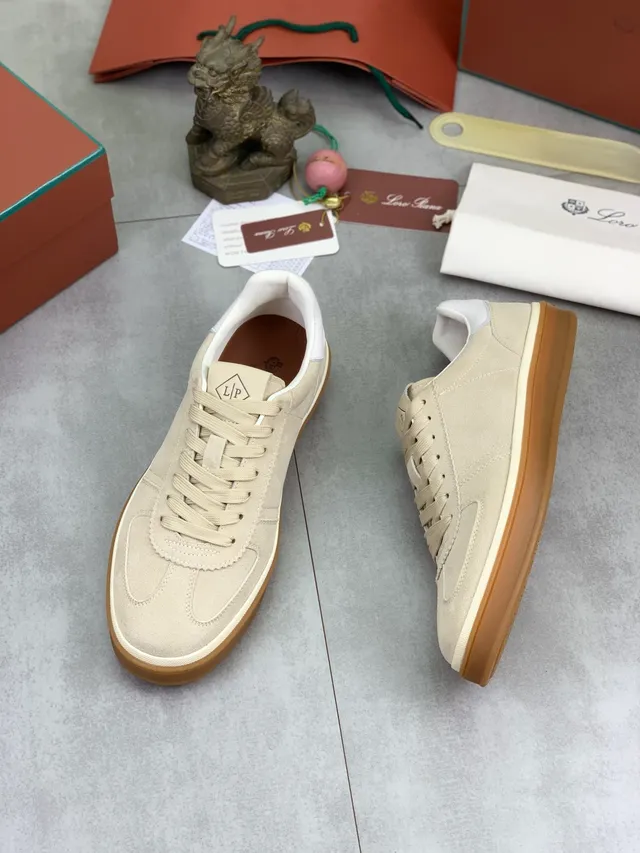 Loewe L/P Logo Beige Suede Lifestyle Sneakers