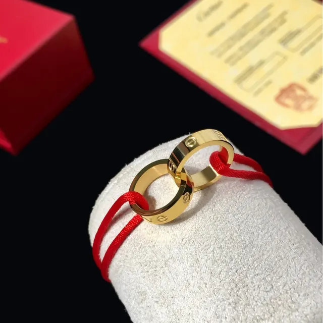 Cartier Love Silver Red Interlocking Screw-Motif Ring