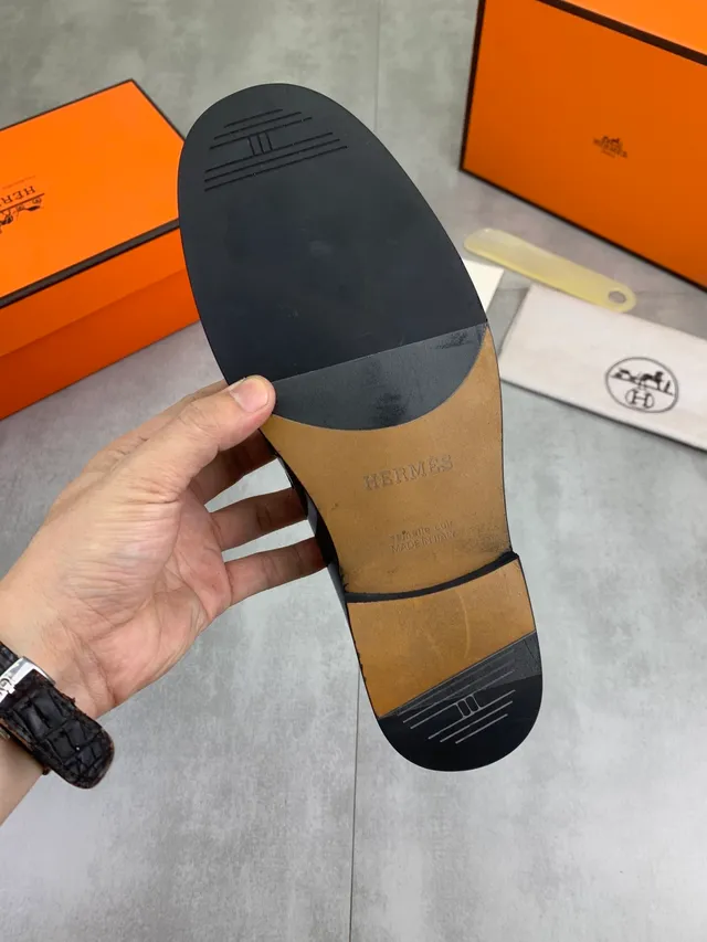 Hermès Constance Loafer Black Patent Leather Loafers