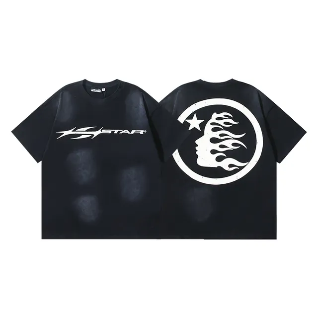 Black Distressed Graphic Print Oversized T-Shirt and Shorts Casual Set