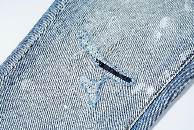 Purple Brand Light-Wash Paint-Splatter Distressed Jeans